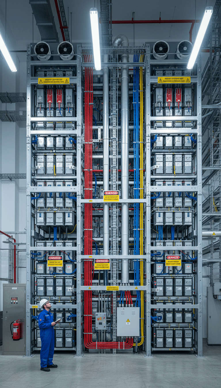 Installed commercial battery energy storage system at industrial site