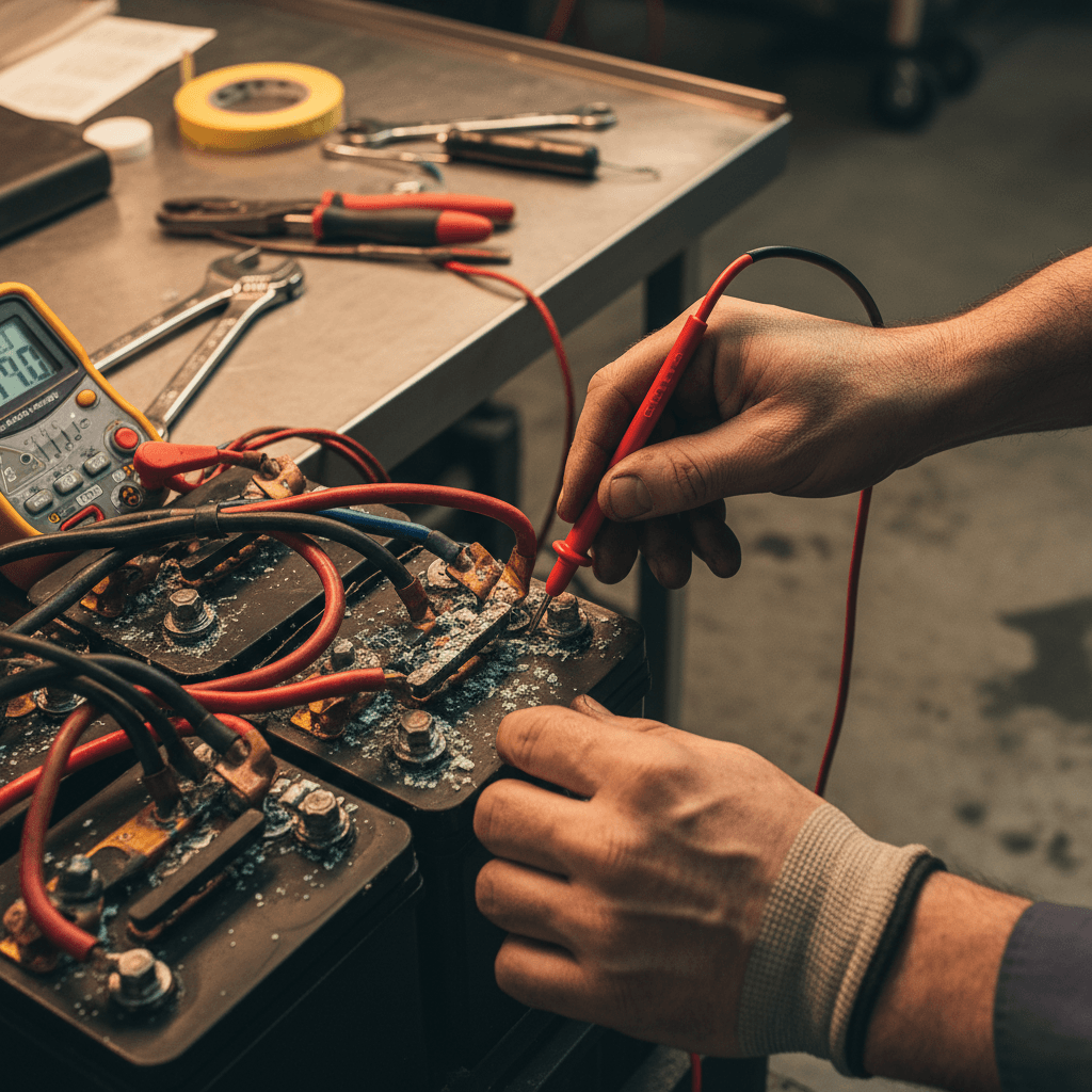 CiVolt technician conducting after-sales service on BESS equipment